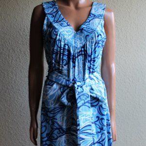 Lilly Pulitzer Blue White Jellyfish Belted Dress